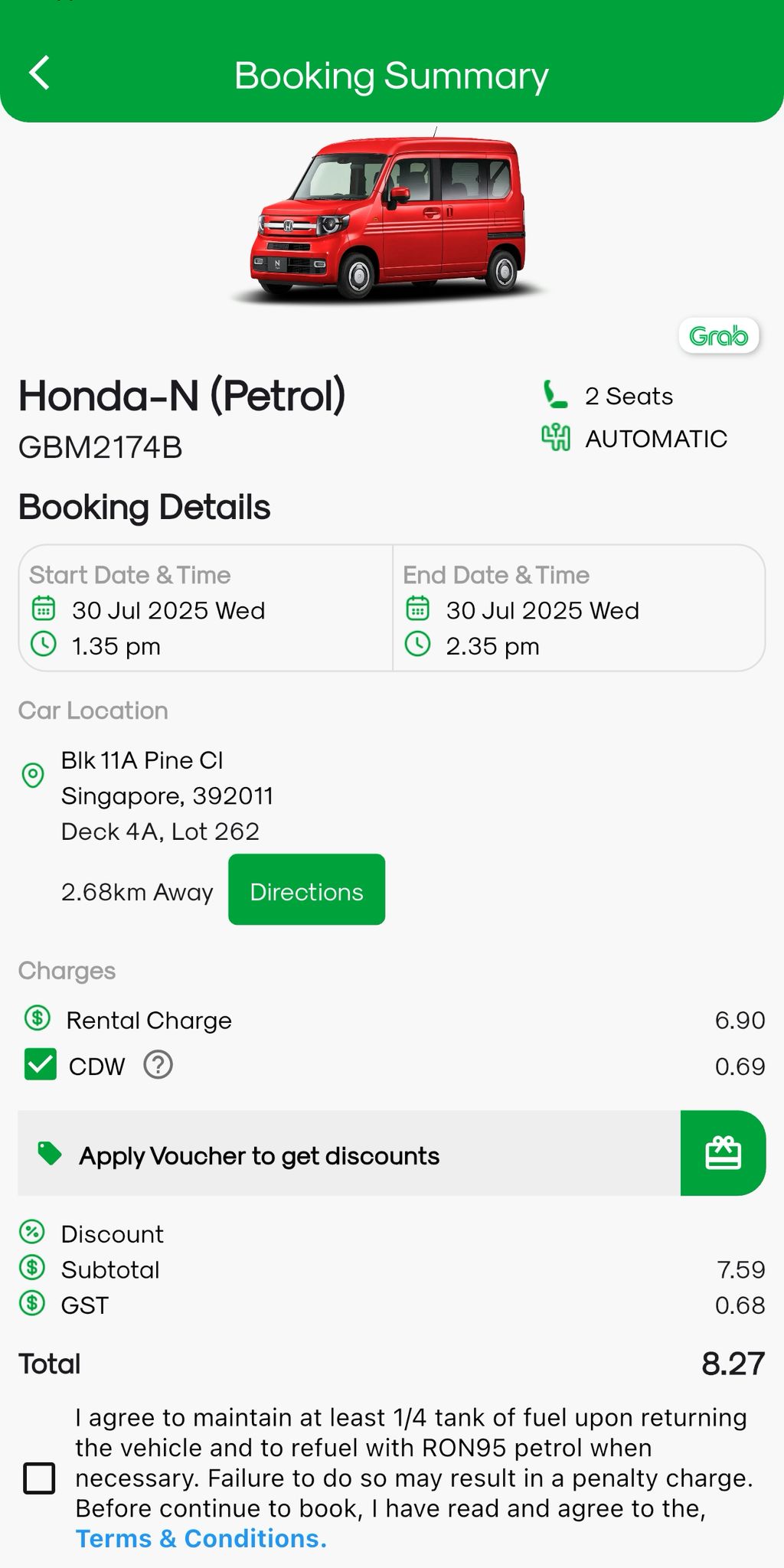 Shariot Booking Screen